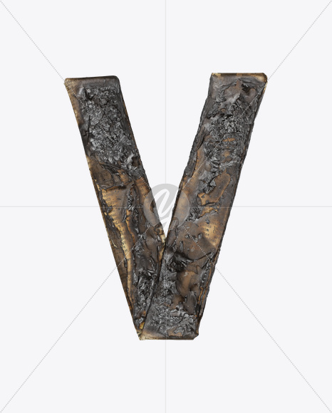 Letter V from Fahrenheit 451 Font on Yellow Images Creative Fonts - S24912