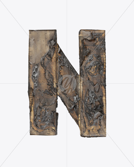 Letter N from Fahrenheit 451 Font on Yellow Images Creative Fonts - S24904