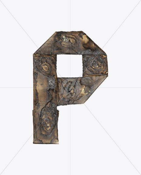 Letter P from Fahrenheit 451 Font on Yellow Images Creative Fonts - S24906