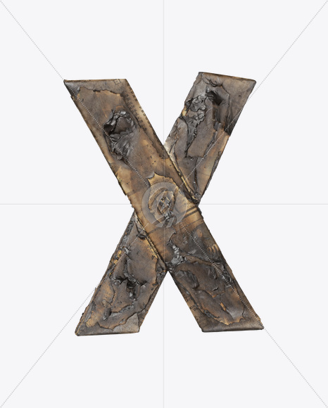 Letter X from Fahrenheit 451 Font on Yellow Images Creative Fonts - S24914