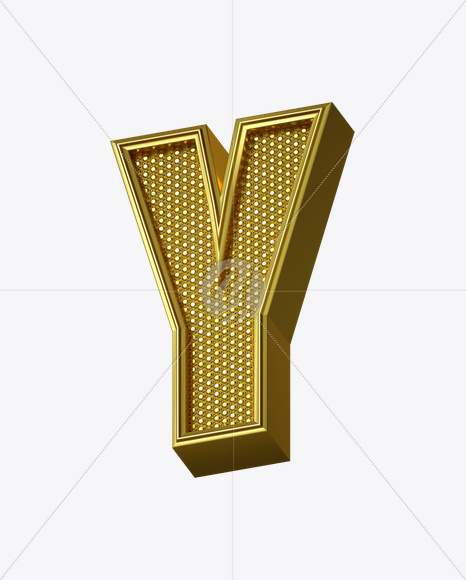 Letter Y from Rich Font on Yellow Images Creative Fonts - S24961