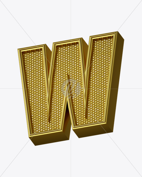 Letter W from Rich Font on Yellow Images Creative Fonts - S24959