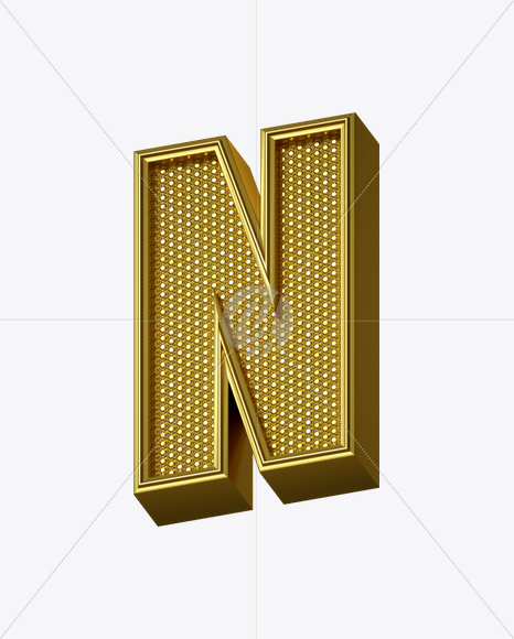 Letter N from Rich Font on Yellow Images Creative Fonts - S24950