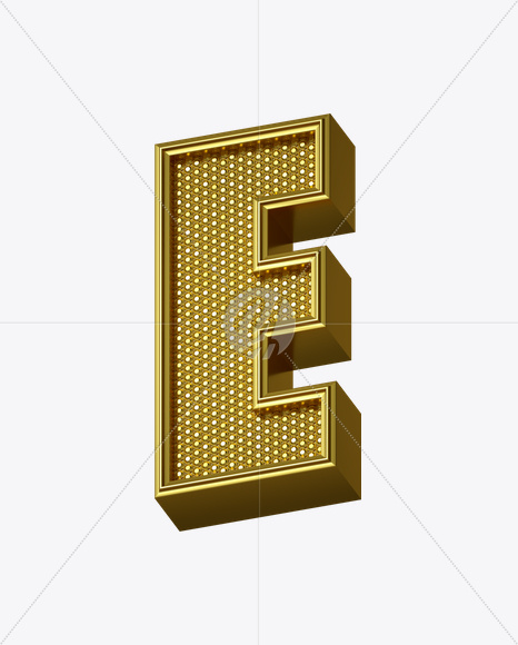 Letter E from Rich Font on Yellow Images Creative Fonts - S24941