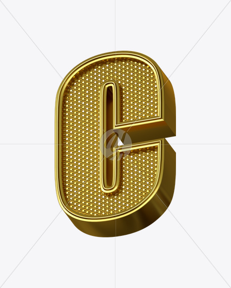 Letter C from Rich Font on Yellow Images Creative Fonts - S24939