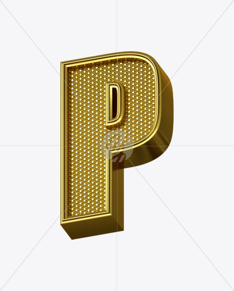 Letter P from Rich Font on Yellow Images Creative Fonts - S24952