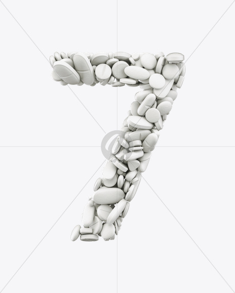 7 from White Pills Font on Yellow Images Creative Fonts - S25015