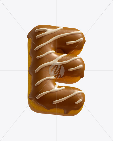 Letter E from Caramel Font on Yellow Images Creative Fonts - S25032