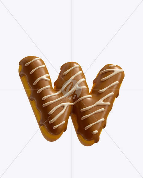 Letter W from Caramel Font on Yellow Images Creative Fonts - S25050