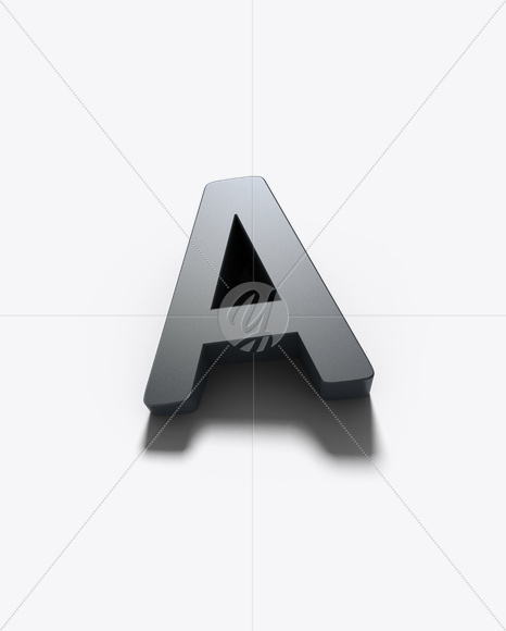 Letter A from Shadow Font on Yellow Images Creative Fonts - S25073