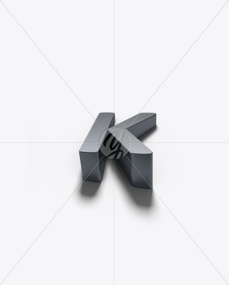 Letter K from Shadow Font on Yellow Images Creative Fonts - S25083