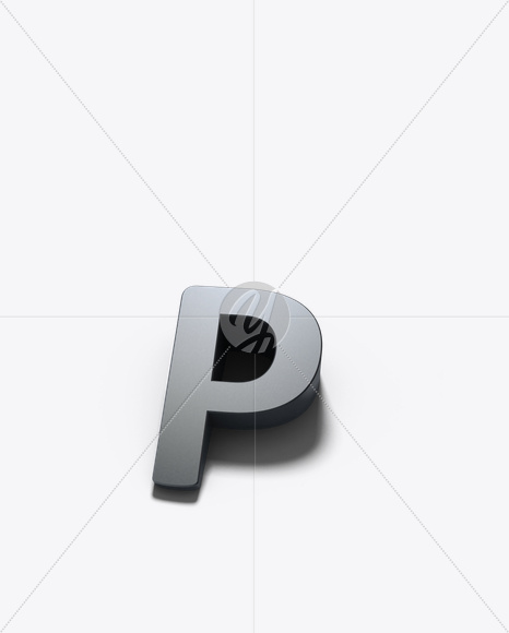 Letter P from Shadow Font on Yellow Images Creative Fonts - S25088