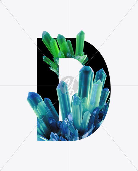 Letter D from Crystal Inside Font on Yellow Images Creative Fonts - S25119