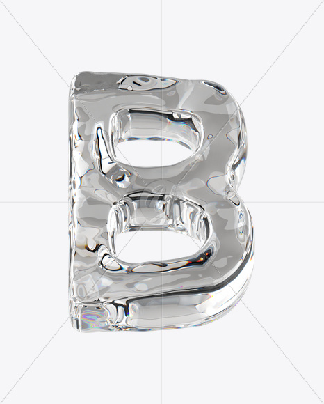 Letter B from Smooth Ice Font on Yellow Images Creative Fonts - S25162