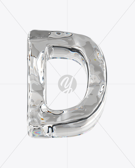 Letter D from Smooth Ice Font on Yellow Images Creative Fonts - S25164