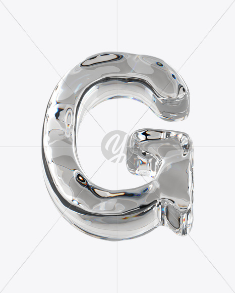 Letter G from Smooth Ice Font on Yellow Images Creative Fonts - S25167