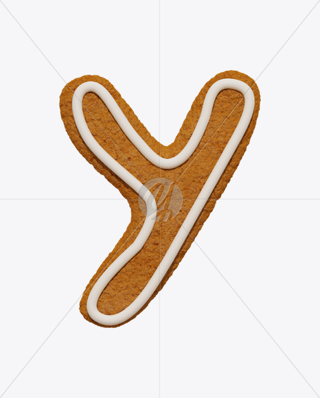 Letter Y from Christmas Cookie Font on Yellow Images Creative Fonts - S25229