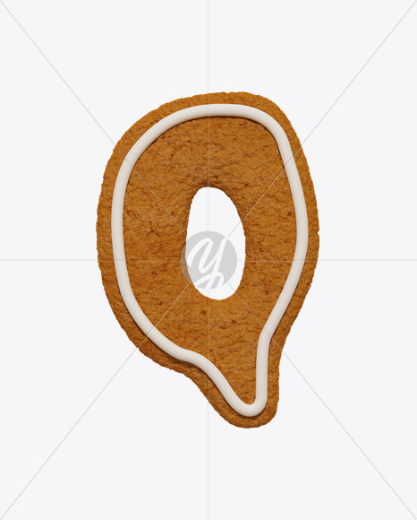 Letter Q from Christmas Cookie Font on Yellow Images Creative Fonts - S25221