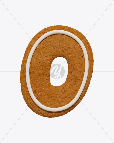 Letter O from Christmas Cookie Font on Yellow Images Creative Fonts - S25219