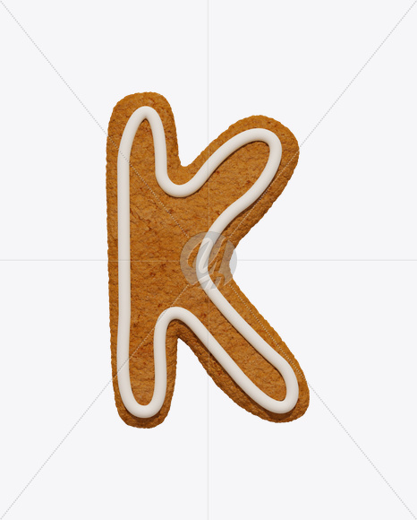 Letter K from Christmas Cookie Font on Yellow Images Creative Fonts - S25215