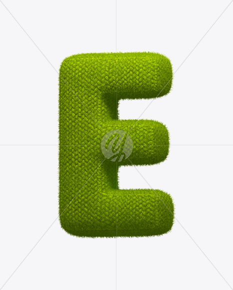 Letter E from Green Knit Font on Yellow Images Creative Fonts - S25249