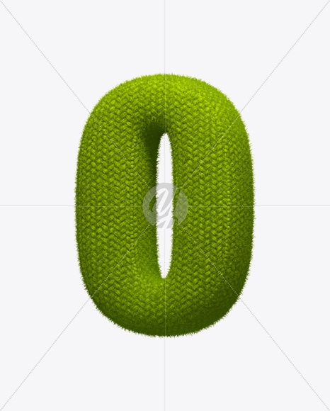 Letter O from Green Knit Font on Yellow Images Creative Fonts - S25259