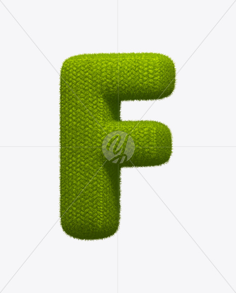 Letter F from Green Knit Font on Yellow Images Creative Fonts - S25250