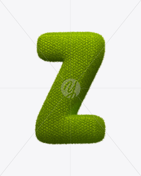 Letter Z from Green Knit Font on Yellow Images Creative Fonts - S25270