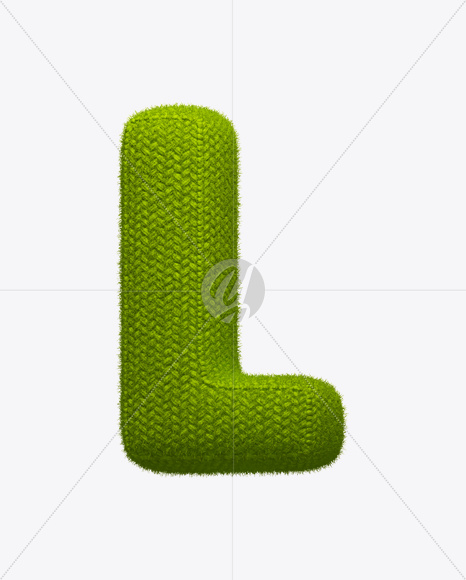 Letter L from Green Knit Font on Yellow Images Creative Fonts - S25256