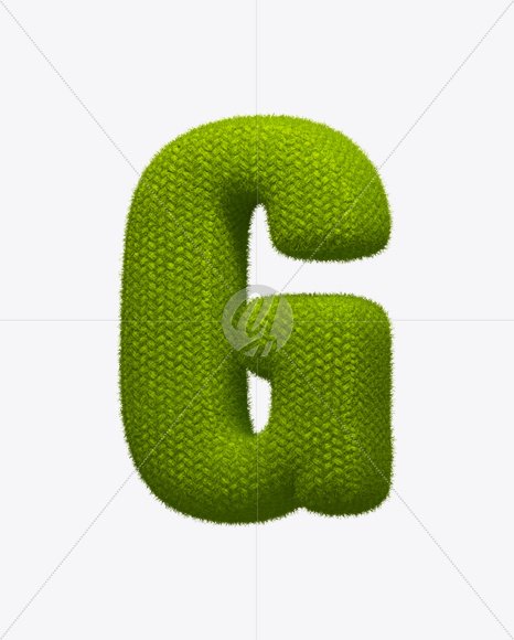 Letter G from Green Knit Font on Yellow Images Creative Fonts - S25251