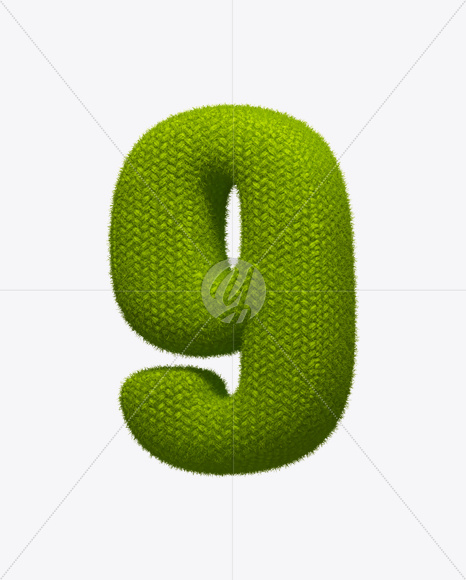 9 from Green Knit Font on Yellow Images Creative Fonts - S25279