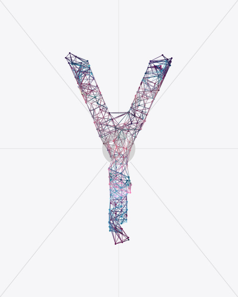 Letter Y from Plexus Font on Yellow Images Creative Fonts - S25357