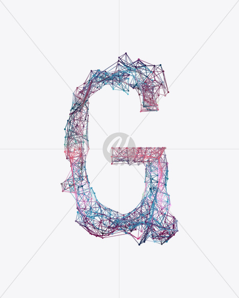 Letter G from Plexus Font on Yellow Images Creative Fonts - S25339