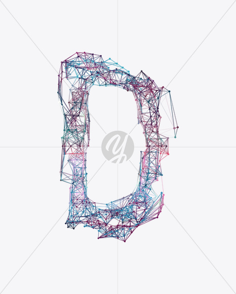 Letter D from Plexus Font on Yellow Images Creative Fonts - S25336