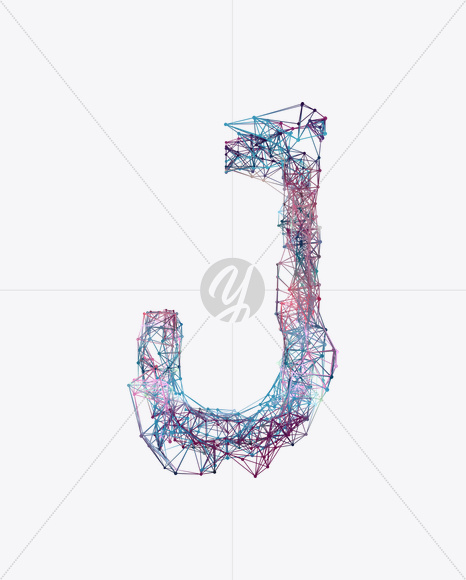 Letter J from Plexus Font on Yellow Images Creative Fonts - S25342