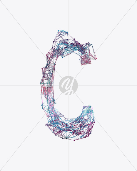 Letter C from Plexus Font on Yellow Images Creative Fonts - S25335