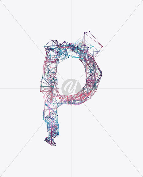 Letter P from Plexus Font on Yellow Images Creative Fonts - S25348