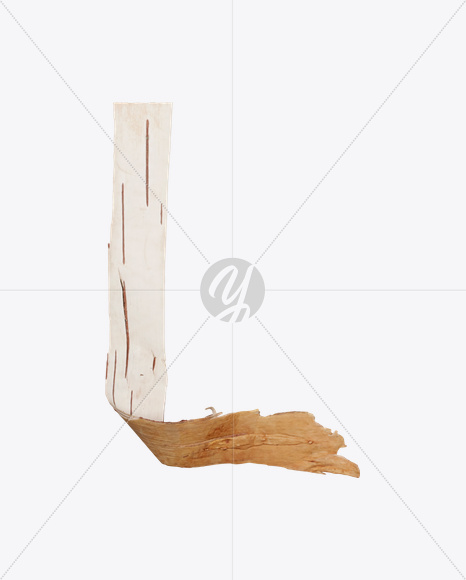 Letter L from Birch Bark Font on Yellow Images Creative Fonts - S25389