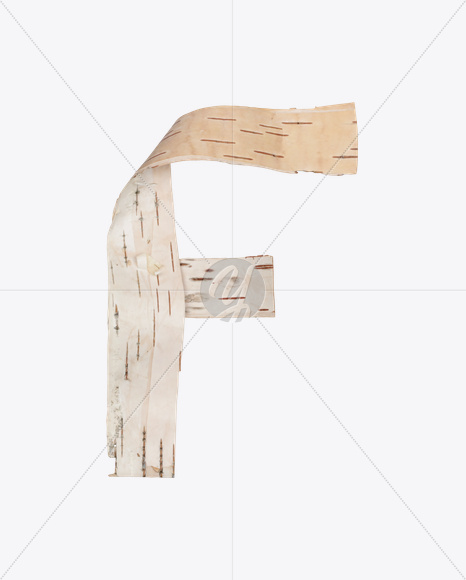 Letter F from Birch Bark Font on Yellow Images Creative Fonts - S25383