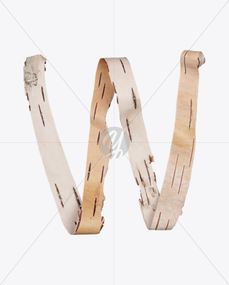 Letter W from Birch Bark Font on Yellow Images Creative Fonts - S25400