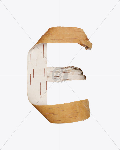 Letter E from Birch Bark Font on Yellow Images Creative Fonts - S25382