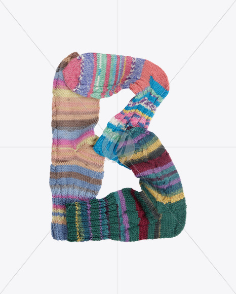 Letter B from Socks Font on Yellow Images Creative Fonts - S25685