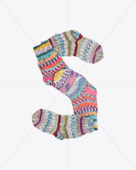 Letter S from Socks Font on Yellow Images Creative Fonts - S25702