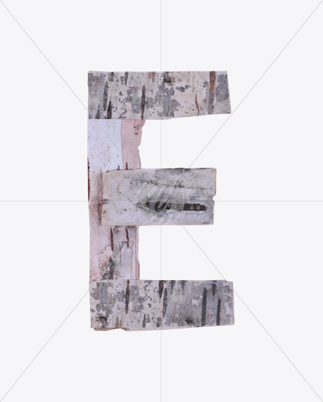 Letter E from Birch Font on Yellow Images Creative Fonts - S25870