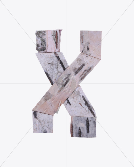 Letter X from Birch Font on Yellow Images Creative Fonts - S25889