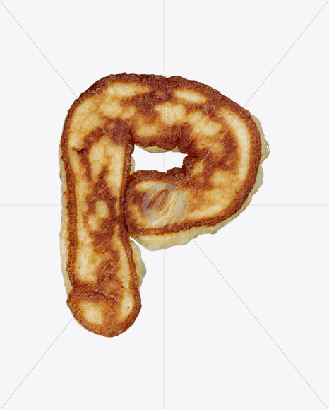 Letter P from Small Pancakes Font on Yellow Images Creative Fonts - S25925