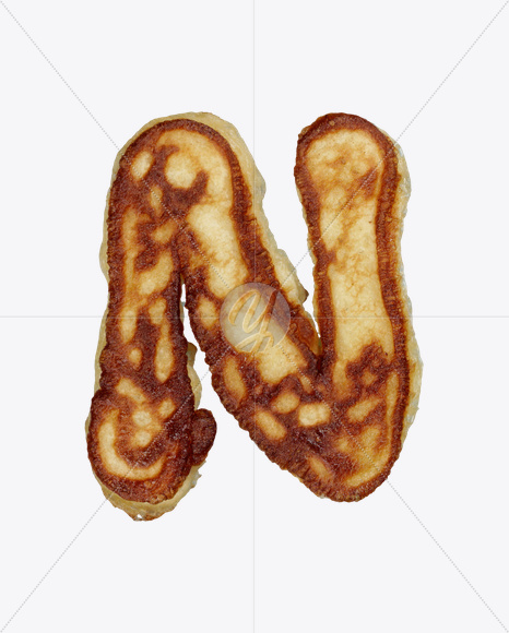 Letter N from Small Pancakes Font on Yellow Images Creative Fonts - S25923