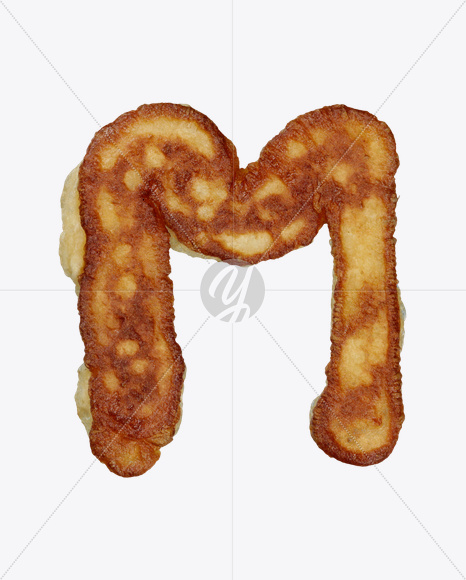 Letter M from Small Pancakes Font on Yellow Images Creative Fonts - S25922