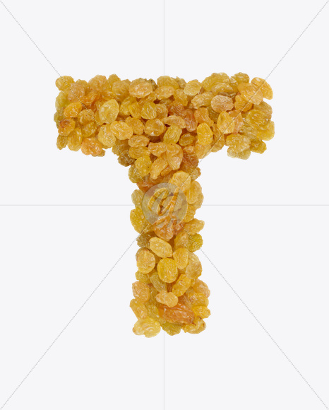 Letter T from Raisins Font on Yellow Images Creative Fonts - S25982