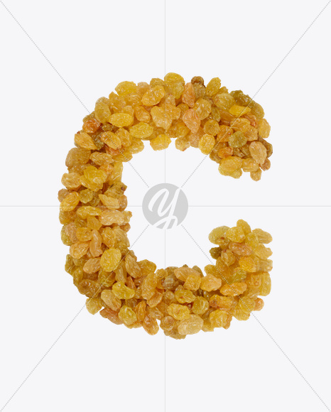 Letter C from Raisins Font on Yellow Images Creative Fonts - S25965